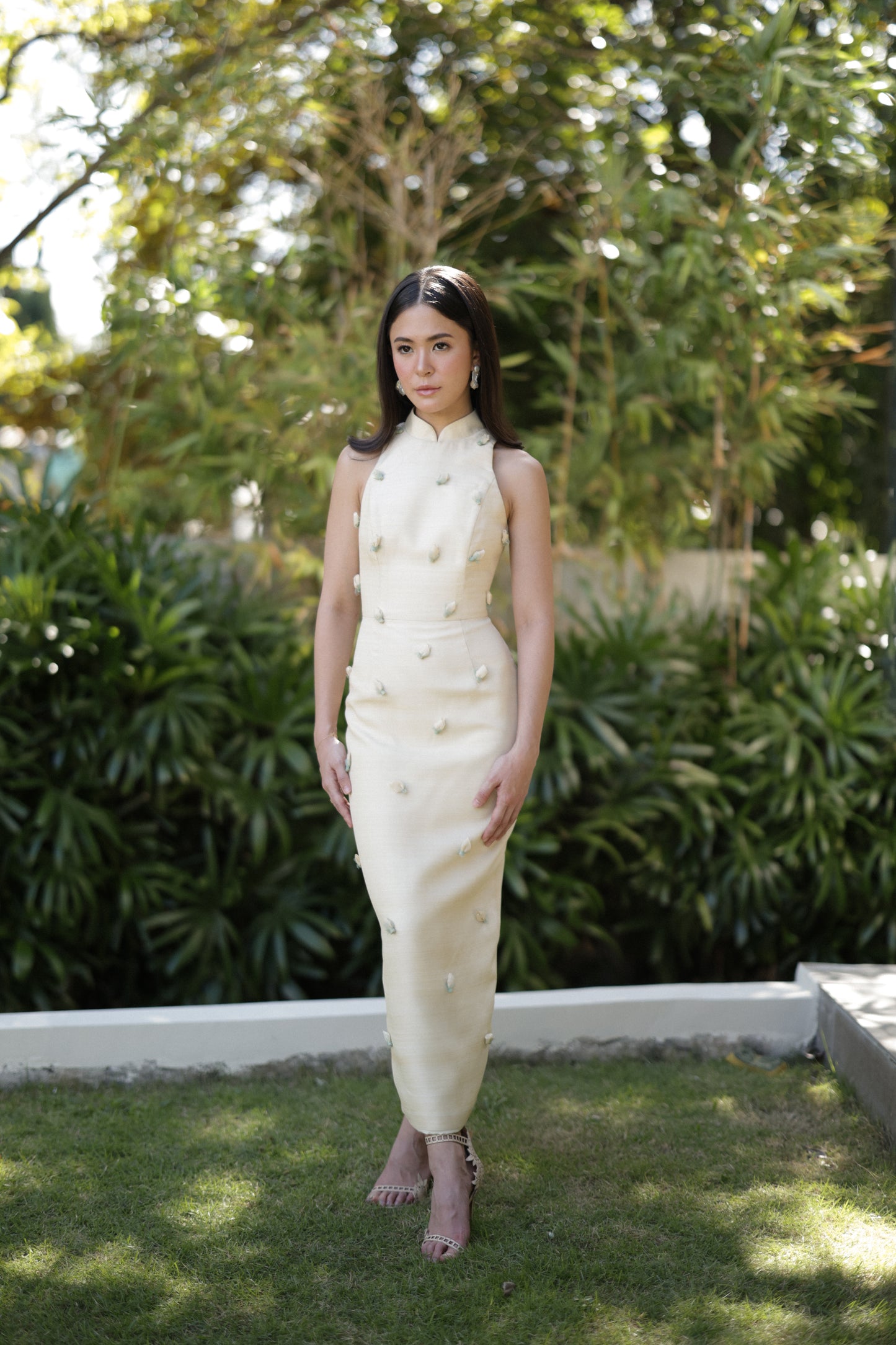 Sampaguita Cheongsam ( piña silk )