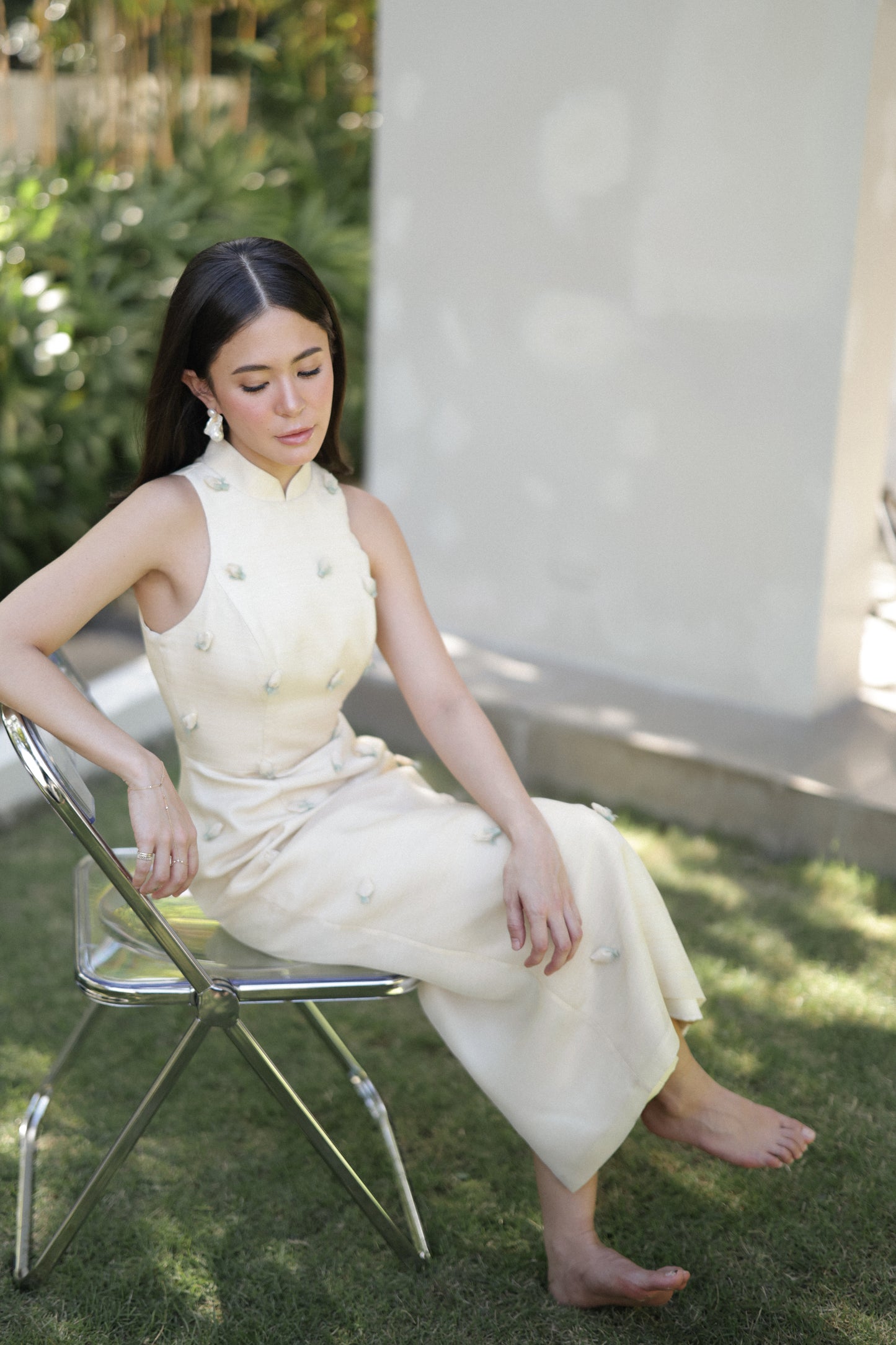 Sampaguita Cheongsam ( piña silk )