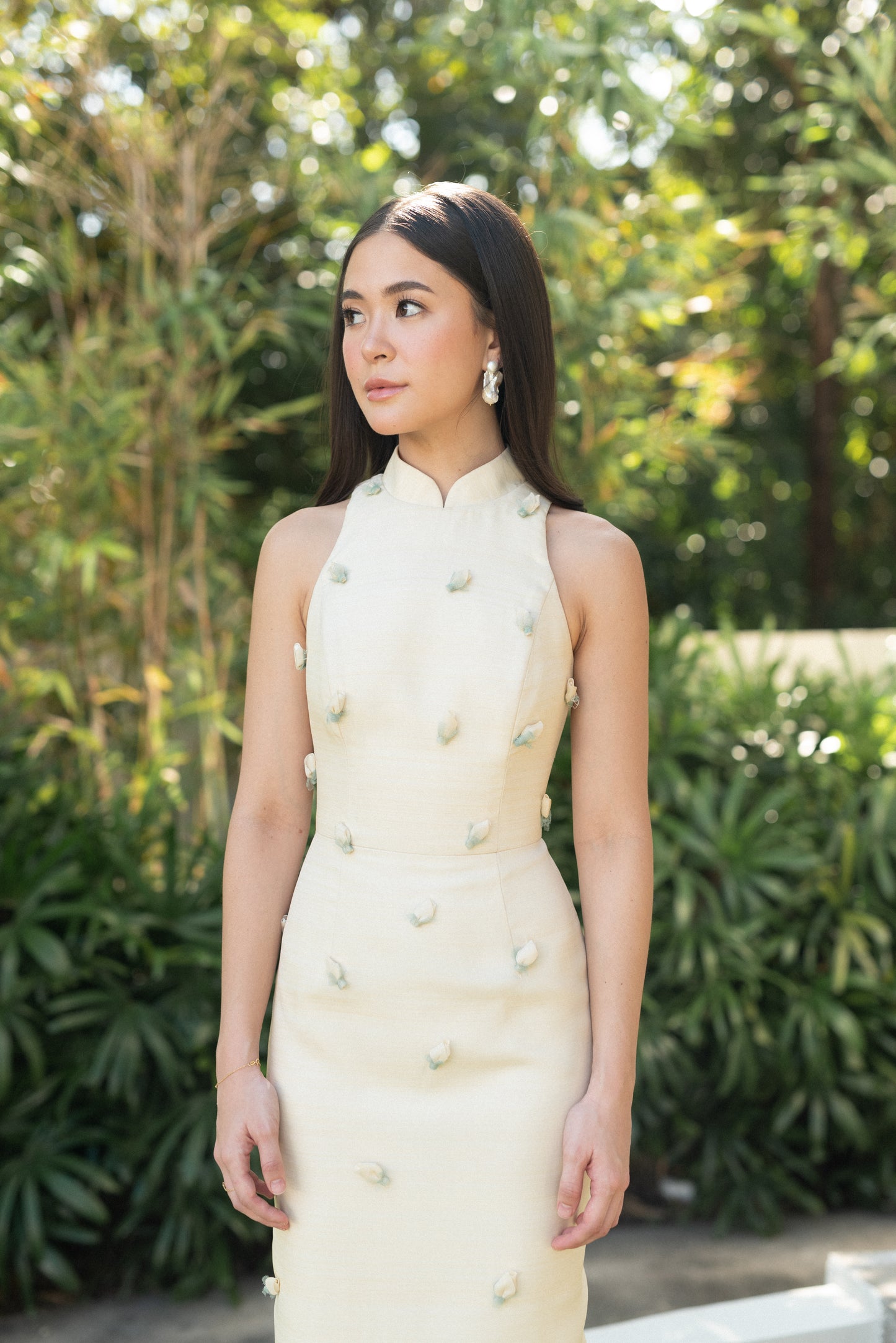 Sampaguita Cheongsam ( piña silk )